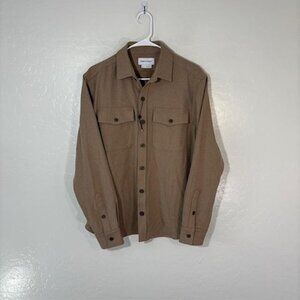 Ministry of Supply Shirt Mens Small Brown Button Up Long Sleeve Pocket Casual